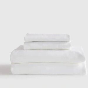 QUINCE Bamboo FLAT Sheet Cal King White California Like New